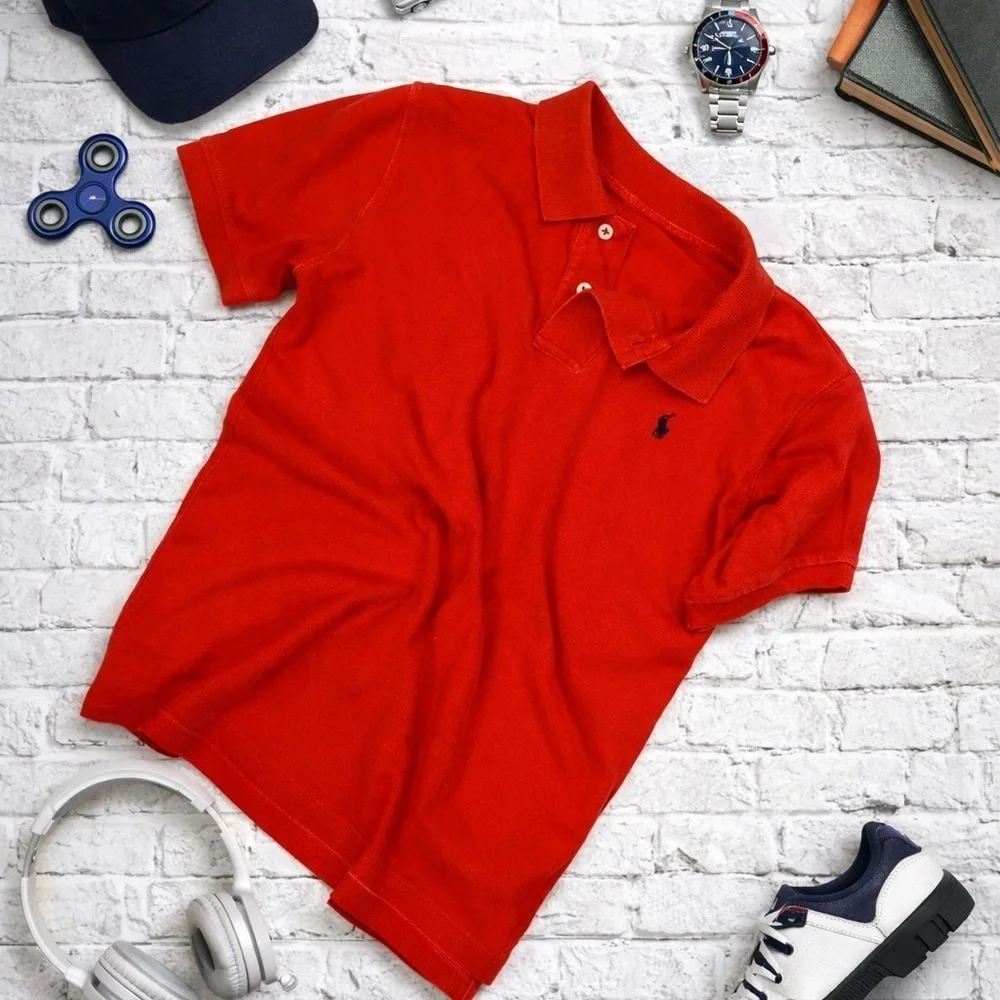 Ralph Lauren Polo Shirt Boys 12 Orange